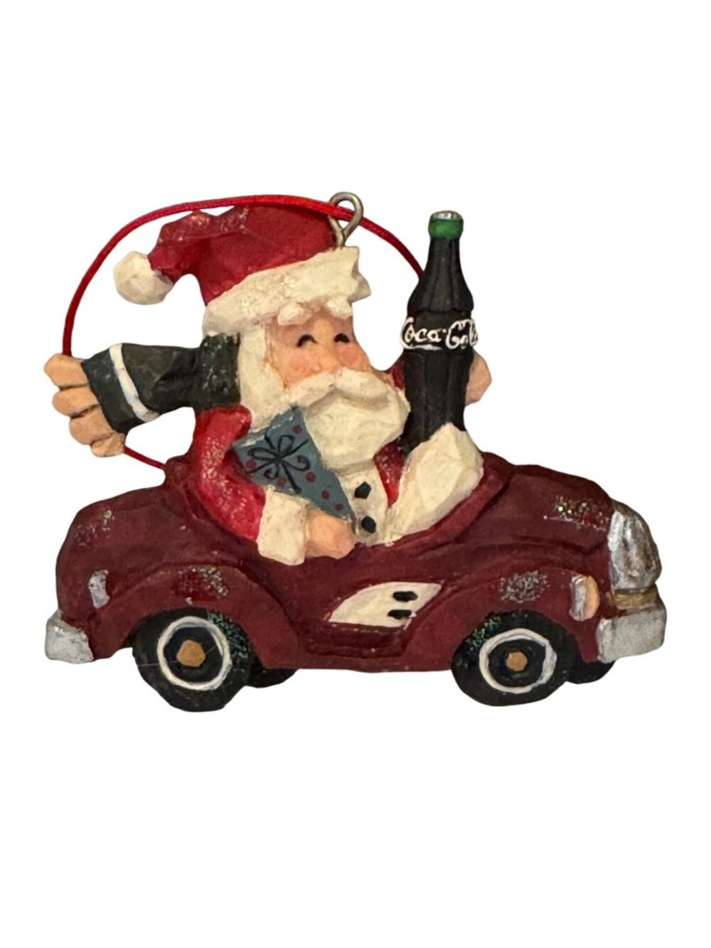 Coca-Cola Santa Claus Ornament 1998 Christmas Decoration 3.5" Vintage